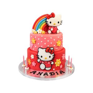 Tort Hello Kitty Rainbow flowers